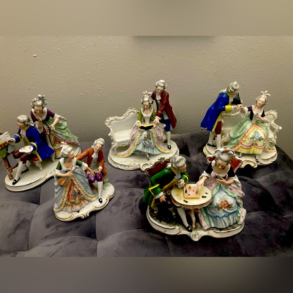 5 beautiful porcelain statues priced as a group